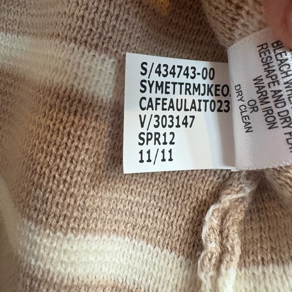 Banana Republic Women’s L Striped Open Front Cardigan Silver Trim Cotton - Picture 10 of 14